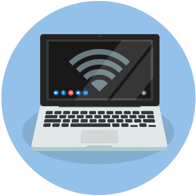 equipement Un ordinateur avec une connexion Wi-fI