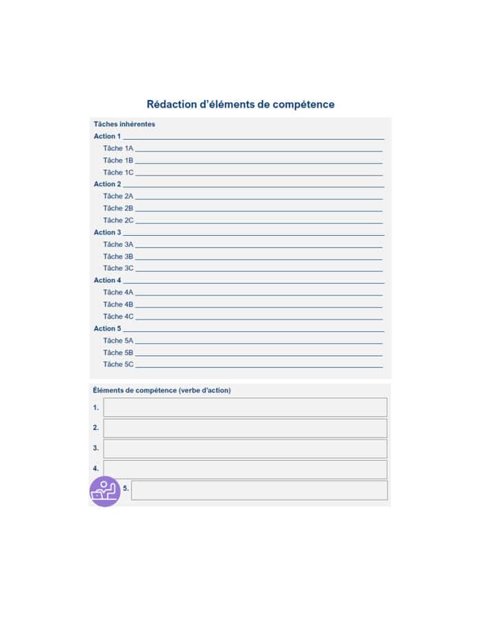 Rédaction d'éléments de compétence