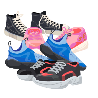 Icone représentant l'activité : pile de chaussures