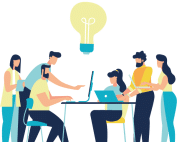 Un groupe de personnes travaillent en collaboration.
